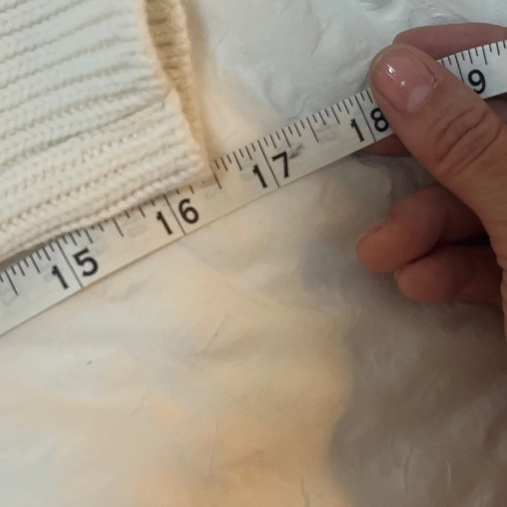 Zara Cotton Sweater, Mock Neck, Classic White, Medium - Picture 6 of 8